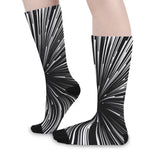 Black And White Hyperspace Print Long Socks