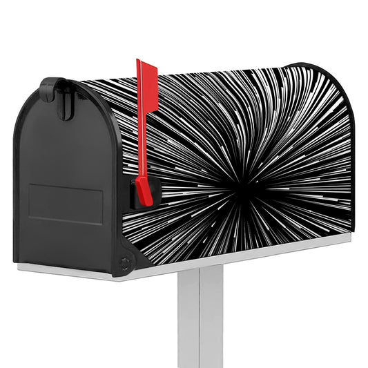 Black And White Hyperspace Print Mailbox Cover