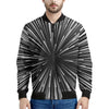 Black And White Hyperspace Print Men's Bomber Jacket