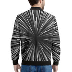 Black And White Hyperspace Print Men's Bomber Jacket