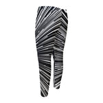 Black And White Hyperspace Print Men's Compression Pants
