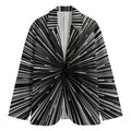 Black And White Hyperspace Print Men's Cotton Blazer