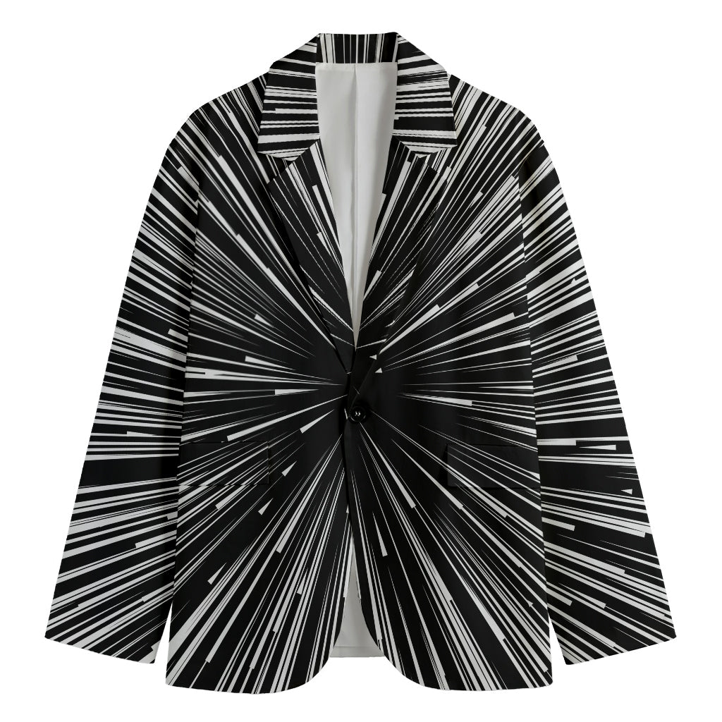 Black And White Hyperspace Print Men's Cotton Blazer