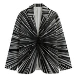 Black And White Hyperspace Print Men's Cotton Blazer