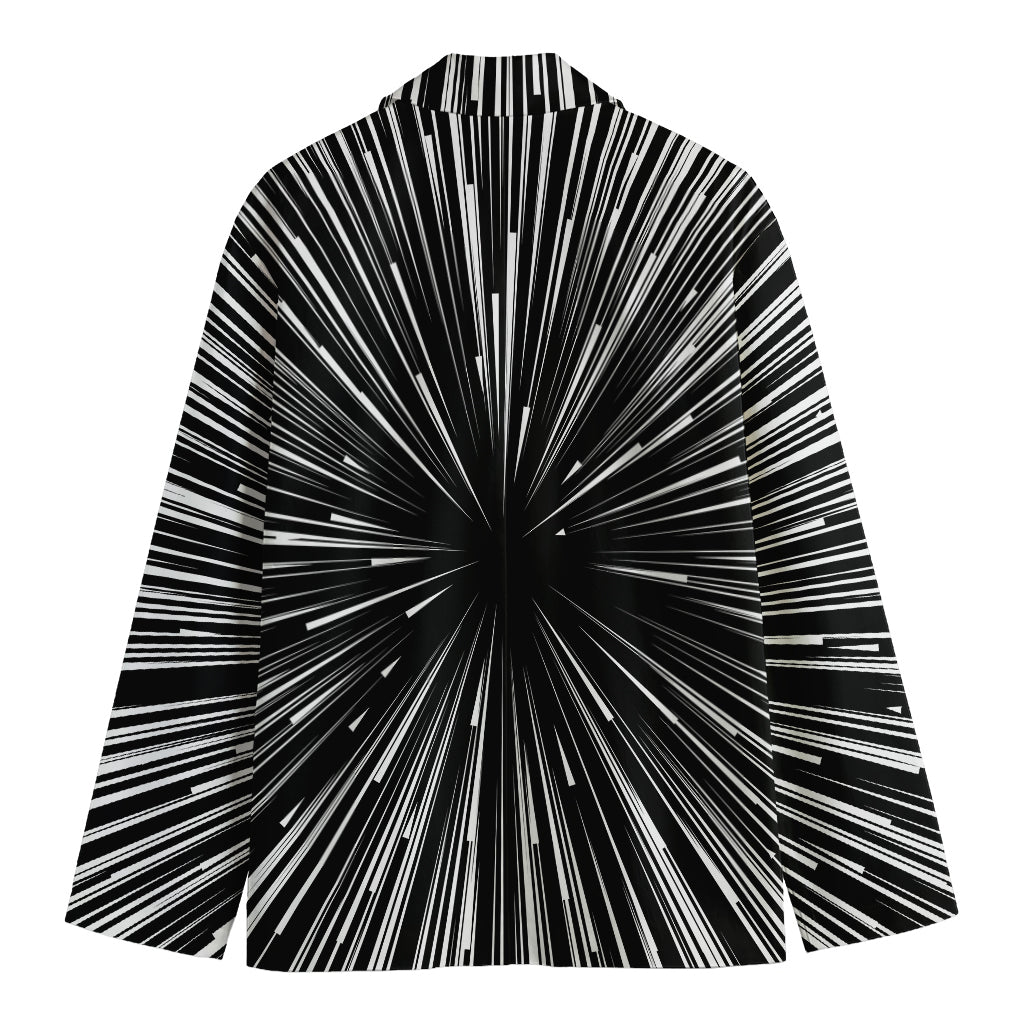 Black And White Hyperspace Print Men's Cotton Blazer