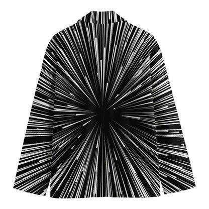 Black And White Hyperspace Print Men's Cotton Blazer