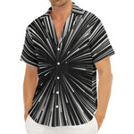 Black And White Hyperspace Print Men's Deep V-Neck Shirt