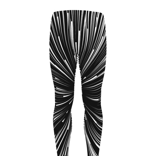 Black And White Hyperspace Print Men's leggings