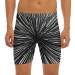 Black And White Hyperspace Print Men's Long Boxer Briefs