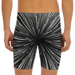 Black And White Hyperspace Print Men's Long Boxer Briefs