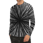 Black And White Hyperspace Print Men's Long Sleeve Rash Guard