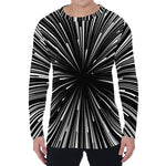 Black And White Hyperspace Print Men's Long Sleeve T-Shirt