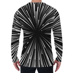 Black And White Hyperspace Print Men's Long Sleeve T-Shirt