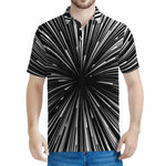 Black And White Hyperspace Print Men's Polo Shirt