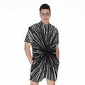Black And White Hyperspace Print Men's Romper