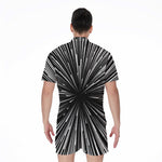 Black And White Hyperspace Print Men's Rompers