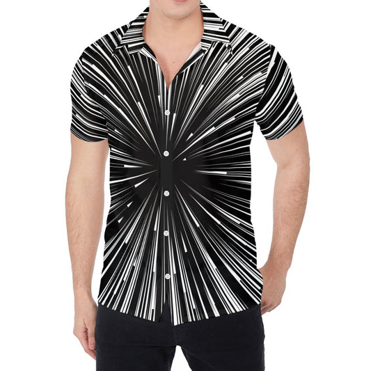 Black And White Hyperspace Print Men's Shirt