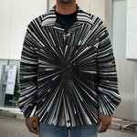 Black And White Hyperspace Print Men's Shirt Jacket
