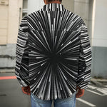 Black And White Hyperspace Print Men's Shirt Jacket