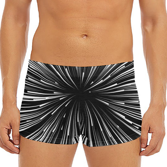 Black And White Hyperspace Print Men's Short Boxer Briefs