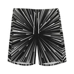 Black And White Hyperspace Print Men's Sports Shorts