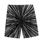 Black And White Hyperspace Print Men's Sports Shorts