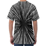 Black And White Hyperspace Print Men's Velvet T-Shirt