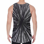 Black And White Hyperspace Print Men's Velvet Tank Top