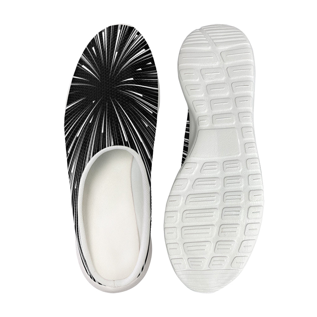 Black And White Hyperspace Print Mesh Casual Shoes