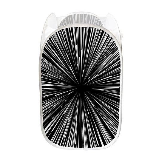 Black And White Hyperspace Print Mesh Laundry Hamper