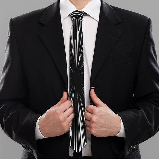 Black And White Hyperspace Print Necktie
