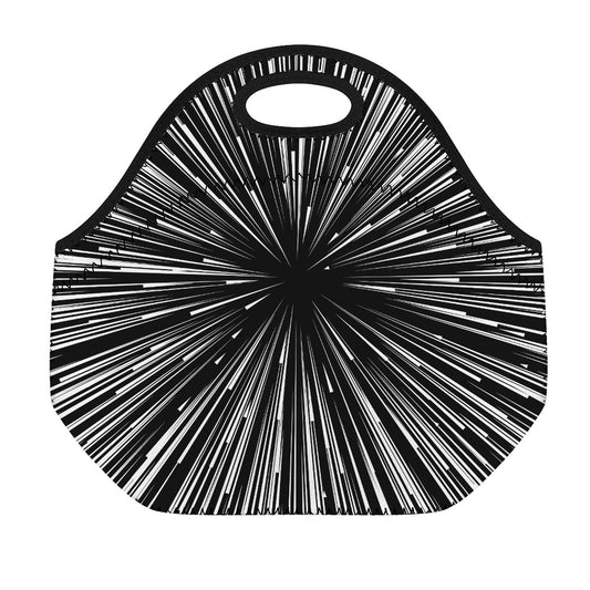 Black And White Hyperspace Print Neoprene Lunch Bag