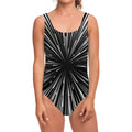 Black And White Hyperspace Print One Piece Swimsuit