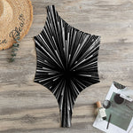 Black And White Hyperspace Print One Shoulder Bodysuit