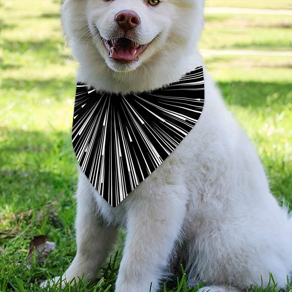 Black And White Hyperspace Print Over The Collar Dog Bandana