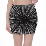 Black And White Hyperspace Print Pencil Mini Skirt