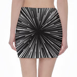 Black And White Hyperspace Print Pencil Mini Skirt