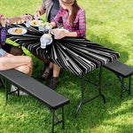 Black And White Hyperspace Print Picnic Table Cover