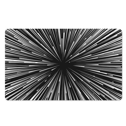 Black And White Hyperspace Print Polyester Doormat