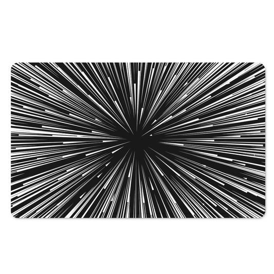 Black And White Hyperspace Print Polyester Doormat