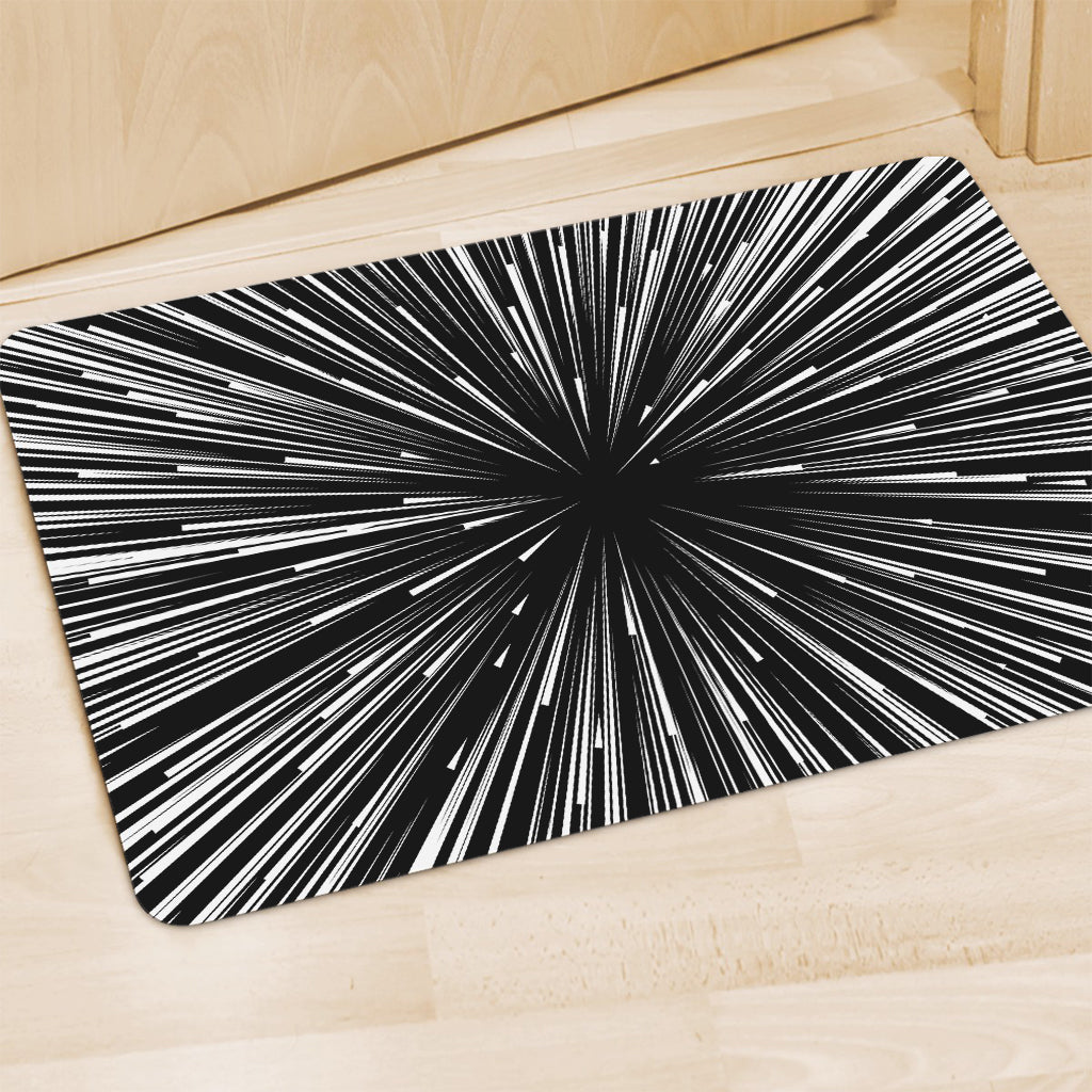Black And White Hyperspace Print Polyester Doormat
