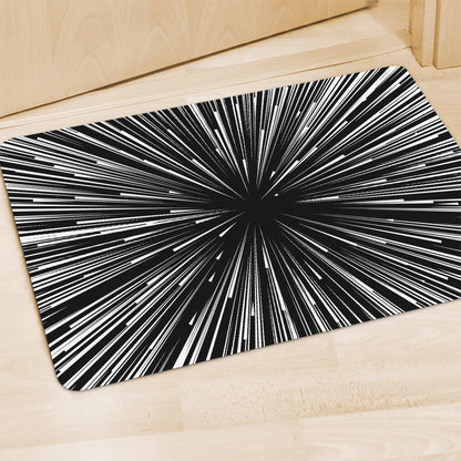 Black And White Hyperspace Print Polyester Doormat