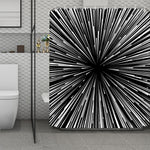 Black And White Hyperspace Print Polyester Shower Curtain