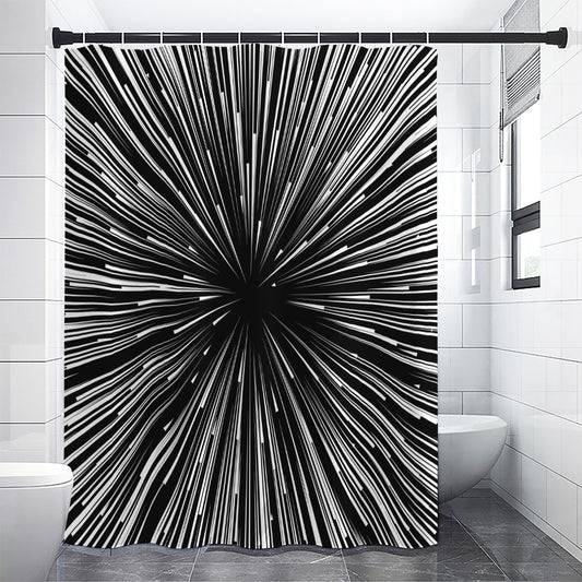 Black And White Hyperspace Print Premium Shower Curtain
