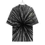 Black And White Hyperspace Print Rayon Hawaiian Shirt