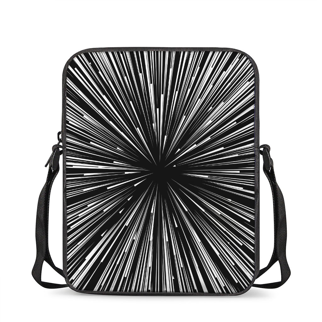 Black And White Hyperspace Print Rectangular Crossbody Bag