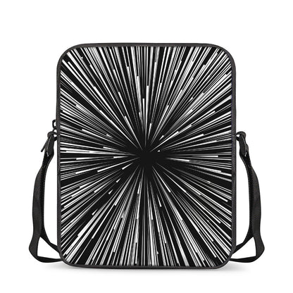 Black And White Hyperspace Print Rectangular Crossbody Bag