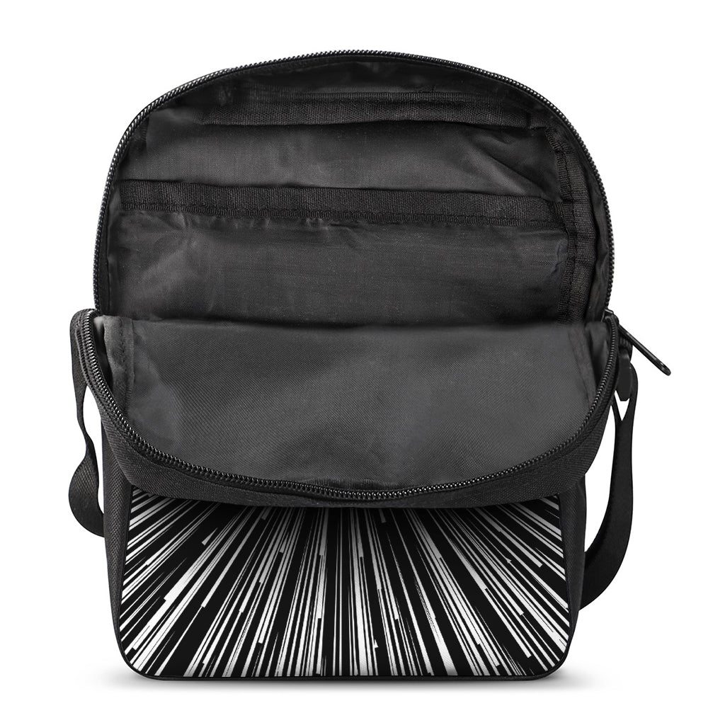 Black And White Hyperspace Print Rectangular Crossbody Bag