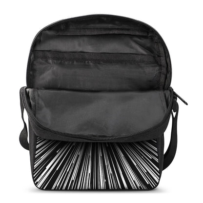Black And White Hyperspace Print Rectangular Crossbody Bag