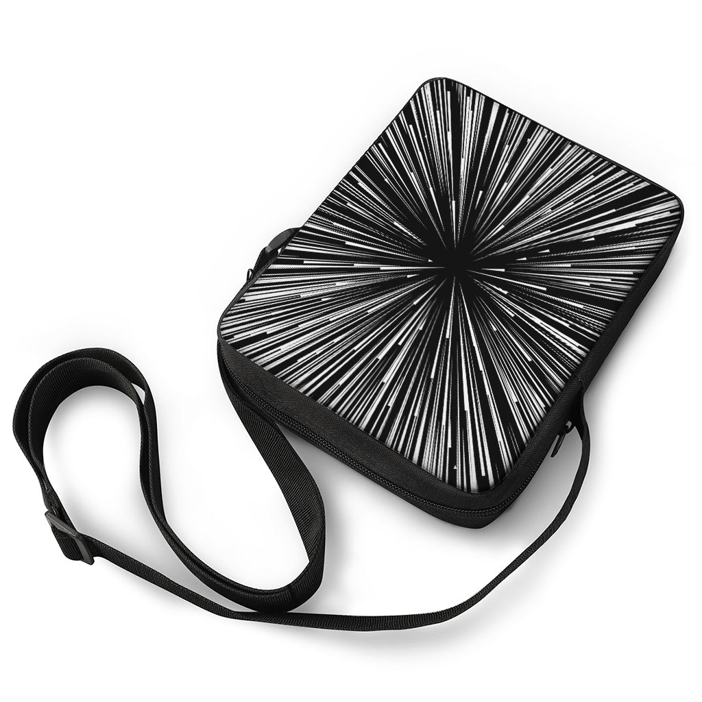 Black And White Hyperspace Print Rectangular Crossbody Bag